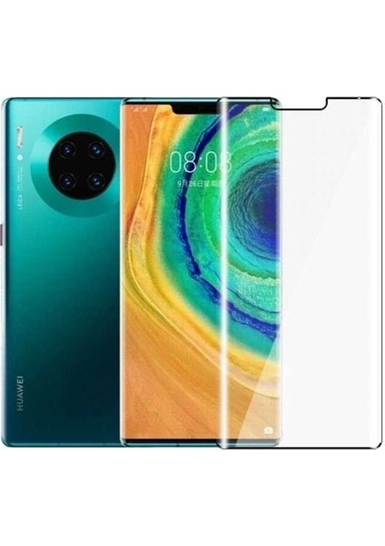 Huawei Mate 30 Pro Full Kapatan Fiber Nano Ekran Koruma Siyah