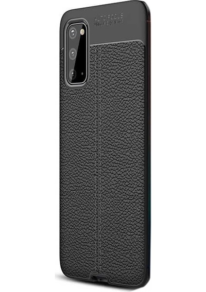 Samsung Galaxy S20 Kılıf Niss Silikon Deri Görünümlü Siyah