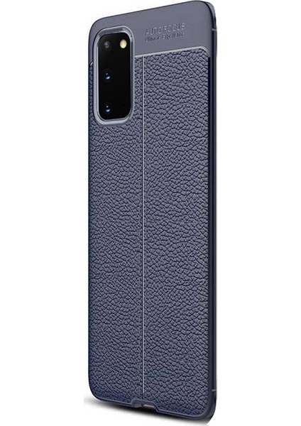 Samsung Galaxy S20 Plus Kılıf Niss Silikon Deri Görünümlü Lacivert