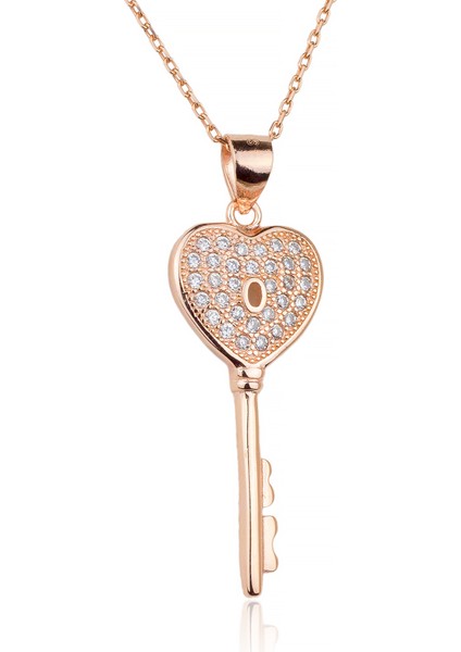 Kalpli Anahtar Kolye Rose