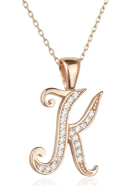 K Harfi Kolye Rose