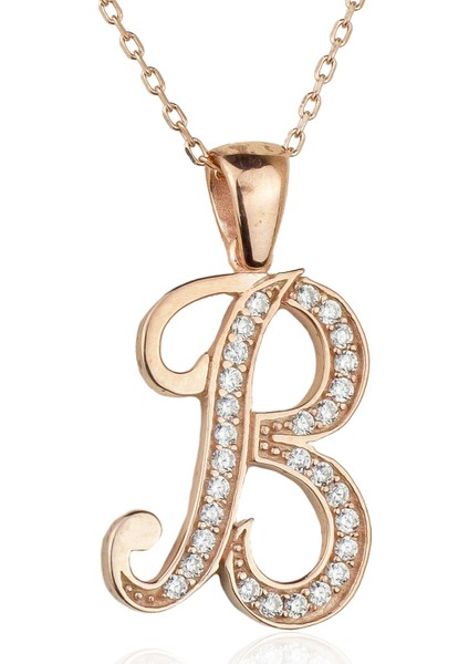 B Harfi Kolye Rose