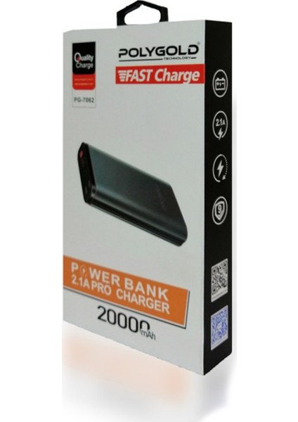 Powerbank Pro Quality Charge Led Ekranlı Hızlı Şarj 20.000mAh PG 7062