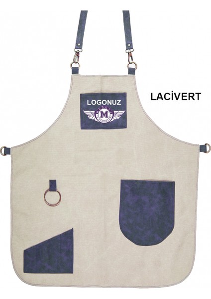 Nakışlı Boyundan Askılı Master Chef Barista Mutfak İş Önlüğü Garson Kuaför Tattoo Önlük Lacivert fiyatları
