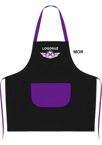 Nakışlı Boyundan Askılı Master Chef Barista Mutfak İş Önlüğü Garson Kuaför Tattoo Önlük Mor fiyatları