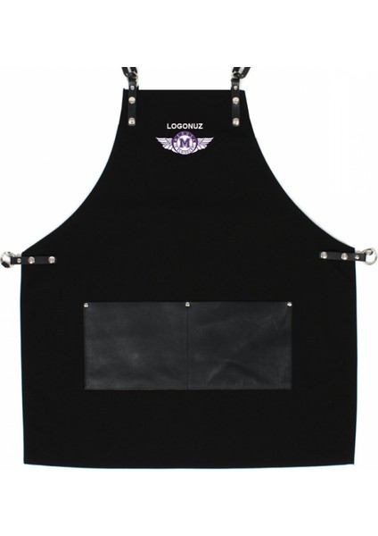 Nakışlı Boyundan Askılı Master Chef Barista Mutfak İş Önlüğü Garson Kuaför Tattoo Önlük Siyah fiyatları