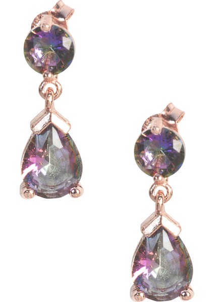 Emperyıl Topaz Damla Küpe Rose