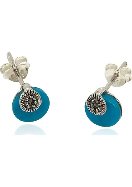 Markazitli Firuze Küpe Gümüş Rengi