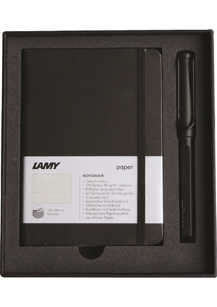 A6 Defter ve Roller Kalem Set Mat Siyah