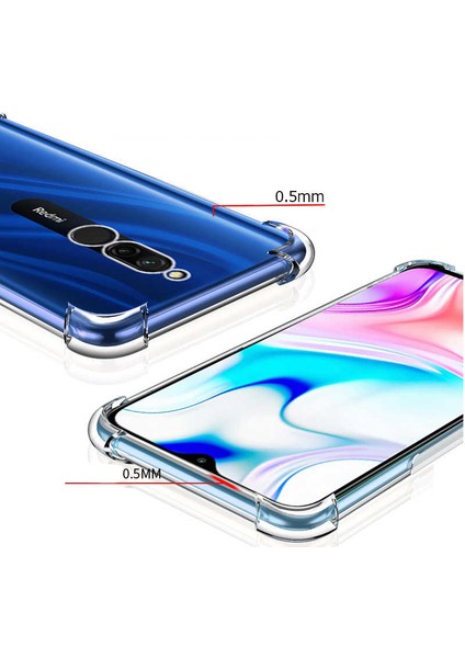 Case 4U Xiaomi Redmi 8 Kılıf Darbe Emici Silikon Arka Kapak Şeffaf