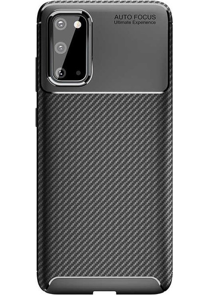 S20 Uyumlu Kılıf Rugged Armor Karbon Desenli Lüx Negro Silikon Arka Kapak Lacivert