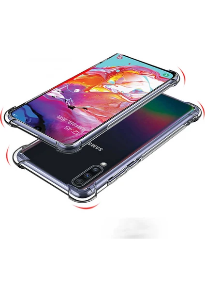 Case 4U Samsung Galaxy A30S - A50 - A50S Kılıf Darbe Emici Silikon Arka Kapak Şeffaf