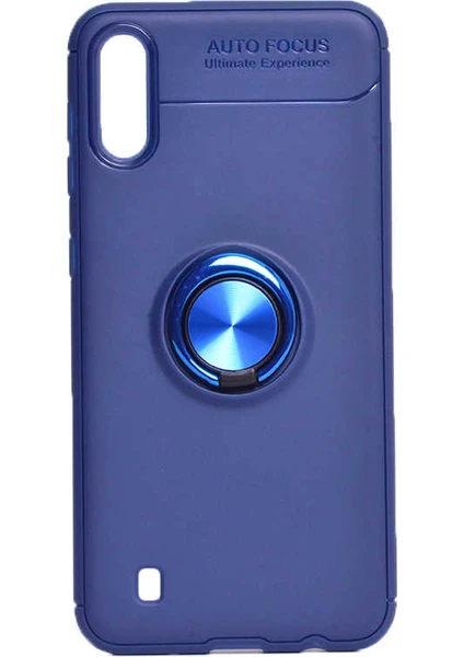 Case 4U A01 Kılıf Autofocus Shockprof Ravel Yüzüklü Standlı Slikon Kapak Lacivert