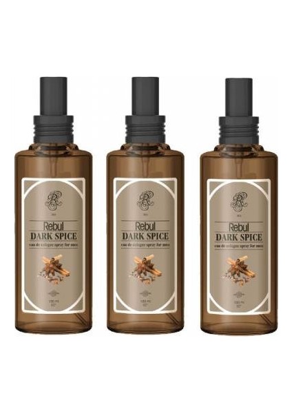 Dark Spice Spreyli Cam Şişe Kolonya 3'lü 100 ml