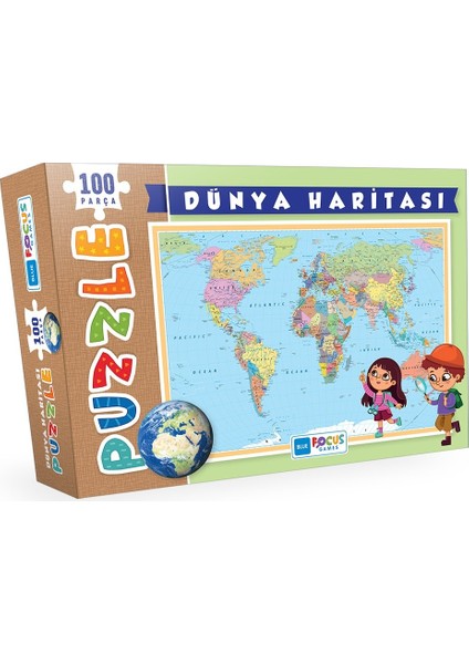 Dünya Haritası 100 Parça Puzzle