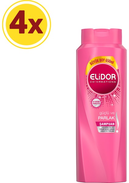 Güçlü ve Parlak Saç Bakım Şampuanı 650ml x4