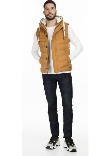 Kapüşonlu Slim Fit Yelek Erkek Yelek 556B5618