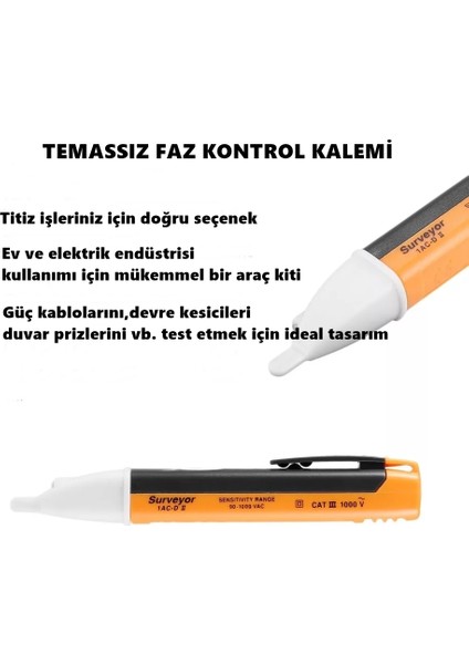 -Temassız Faz Kontrol Kalemi Voltaj Ölçer