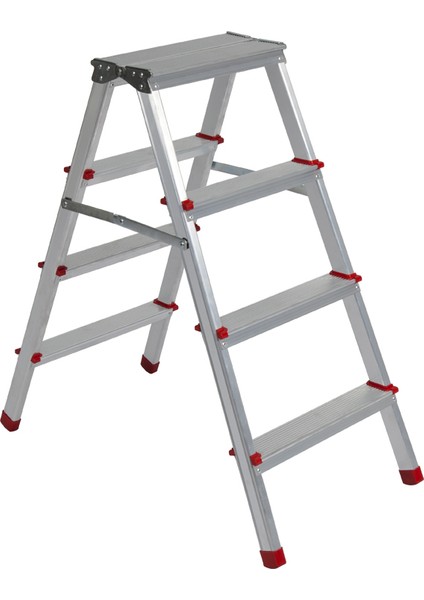 4+4 Basamaklı Çift Çıkışlı Alüminyum Merdiven