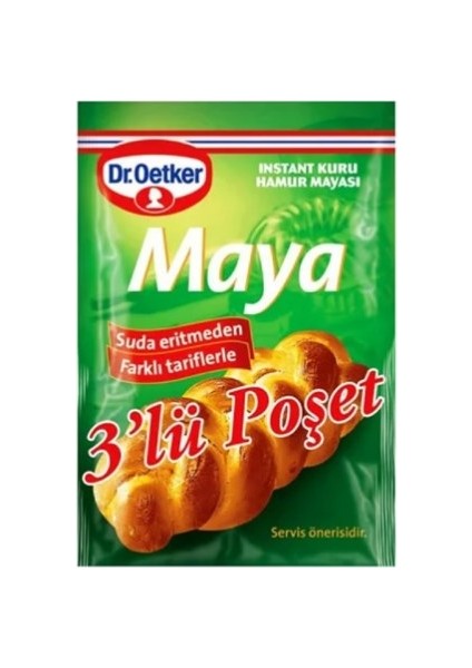 Dr. Oetker Instant Kuru Maya 3' lü 10 gr