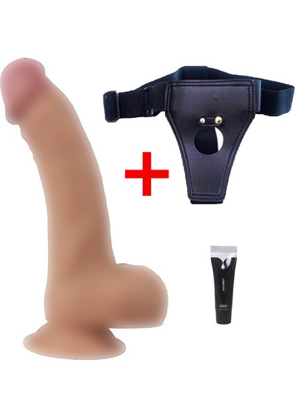 20 Cm Belden Bağlamalı Penis +Jel