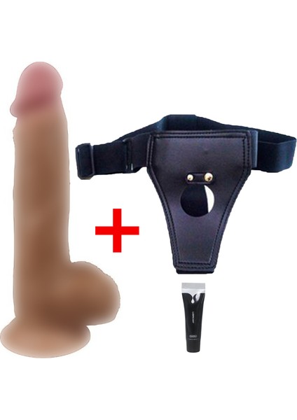 21 Cm Belden Bağlamalı Penis + Jel