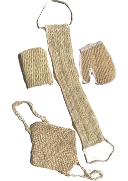 Uzun Sisal Lif Sisal El Lif Eldiven Sisal Kendir Lif Bora Lif4 Lü Set
