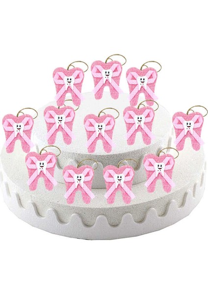 Süsle Bebek ve Parti Diş Figürlü Çanta - Pembe - 12 Adet