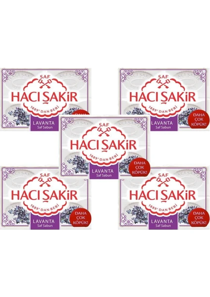 Hacı Şakir Lavanta Kalıp Sabun 4 x 150 gr x 5 Adet