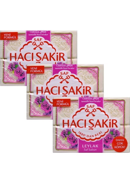 Hacı Şakir Leylak Kalıp Sabun 4 x 150 gr x 3 Adet