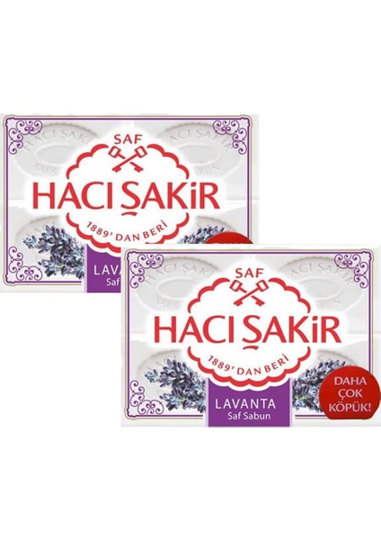 Hacı Şakir Lavanta Kalıp Sabun 4 x 150 gr x 2 Adet