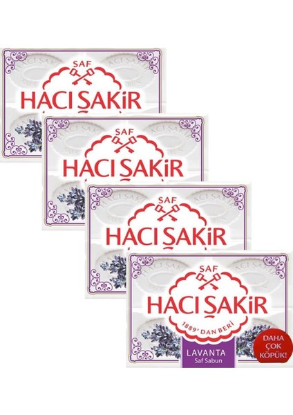 Hacı Şakir Lavanta Kalıp Sabun 4 x 150 gr x 4 Adet