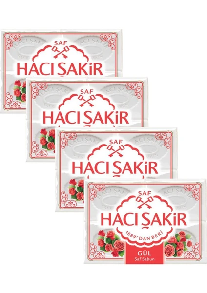 Hacı Şakir Gül Kalıp Sabun 4 x 150 gr x 4 Adet