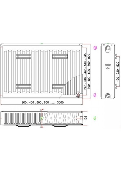 PKKP Panel Radyatör 400 x 1000 mm