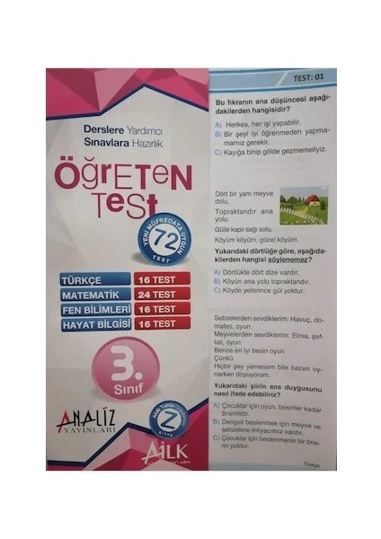 Analiz Yayınları 3.Sınıf Yaprak Test