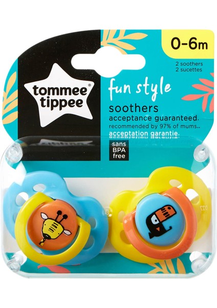 Tommee Tippee Fun Style Ortodontik Emzik 2'li 0-6 Ay