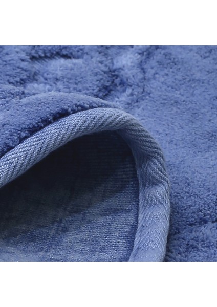 Damaks Oval Cotton Eskitme 2'li Paspas Seti Klozet Takımı Mavi modelleri