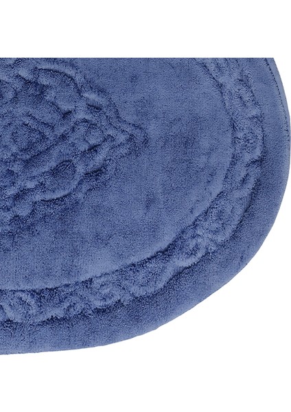 Damaks Oval Cotton Eskitme 2'li Paspas Seti Klozet Takımı Mavi indirimleri