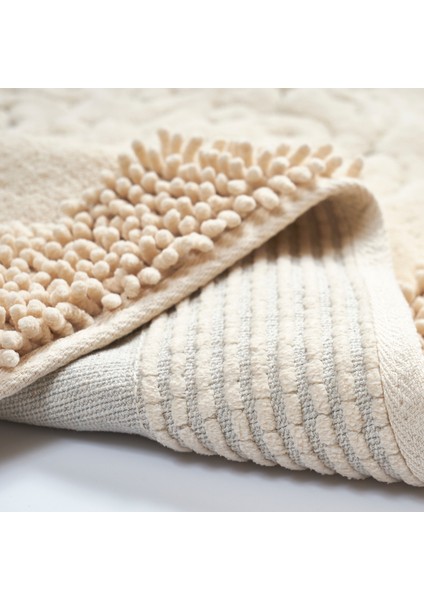 Salina Cotton Makarnalı Yıkanabilir 2'li Paspas Seti Klozet Takımı Cappuccino fırsatları