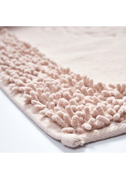 Salina Cotton Makarnalı Yıkanabilir 2'li Paspas Seti Klozet Takımı Pudra