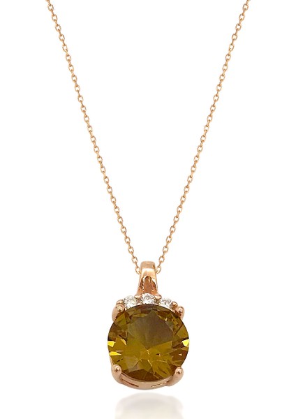 Round Zultanit Kolye Rose
