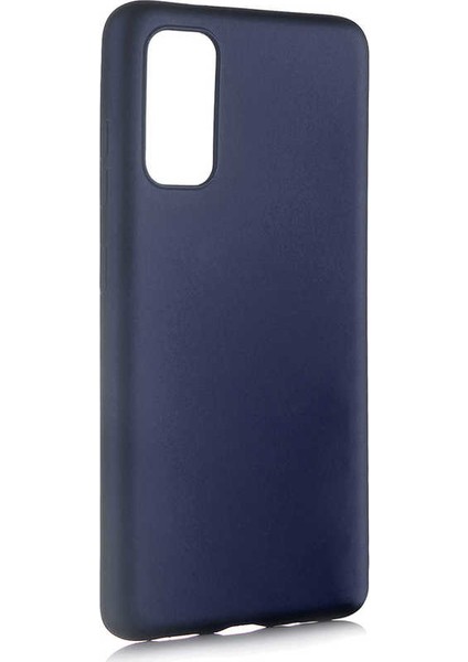Samsung Galaxy S20 Kılıf Mat Premium Silikon Kılıf - Lacivert + Arka ve Ön Full Body Ekran Koruyucu