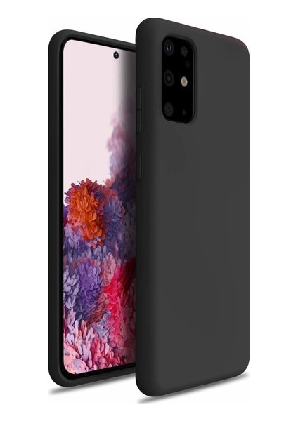 Samsung Galaxy S20 Ultra Kılıf Mat Premium Silikon Kılıf - Siyah + Tam Kaplayan 3D Cam Ekran Koruyucu