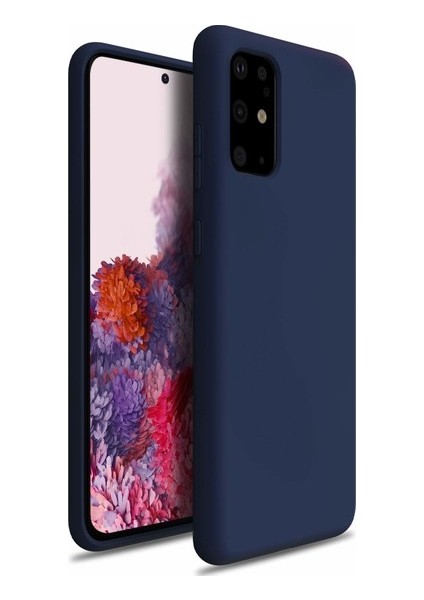 Samsung Galaxy S20 Ultra Kılıf Mat Premium Silikon Kılıf - Lacivert + Tam Kaplayan 6d Polymer Nano Ekran Koruyucu