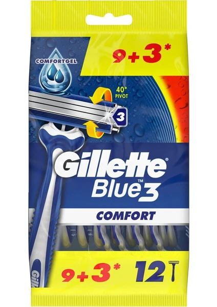 Blue 3 Comfort Kullan At Tıraş Bıçağı 9+3 12'li