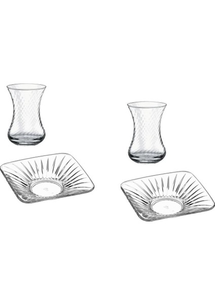 Ince Belli Gravürlü Çay Seti Takımı 12 Prç.