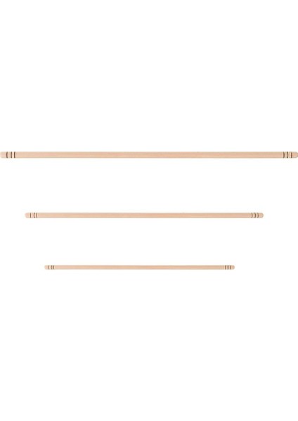 Doğal Verniksiz Ahşap Oklava 3 Lü Set 50/60/80 Cm.
