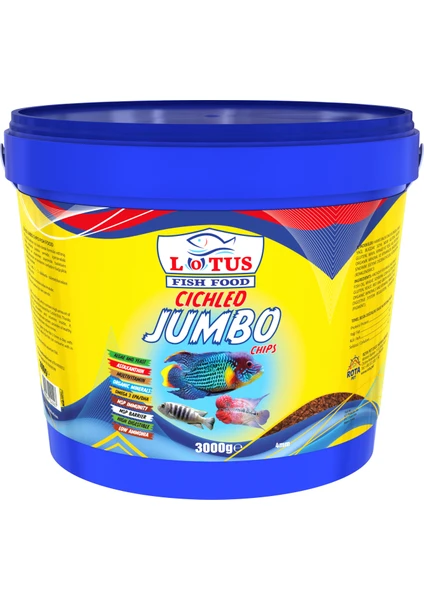 Cichlid Jumbo Chips 3 kg Kova Balık Yemi