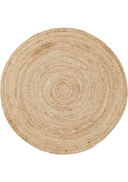 Juno Ech 01R Natural Jüt El Dokuma Yuvarlak Halı Hasır Kilim 120 x 120 cm