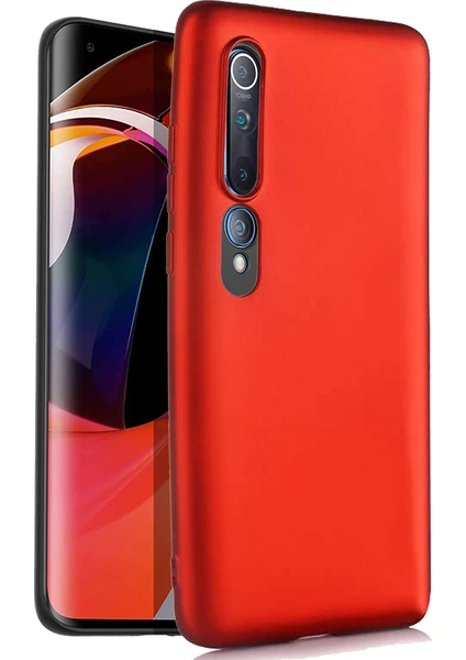 Case 4U Xiaomi Mi 10 Kılıf Klasik Mat Renkli Yumuşak Premier Silikon Kırmızı